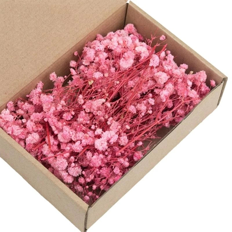 Set Of 50 Everlasting White Baby’s Breath Dried Flower Floral Stems For Wedding Decoration And Handmade Crafts 6XDE