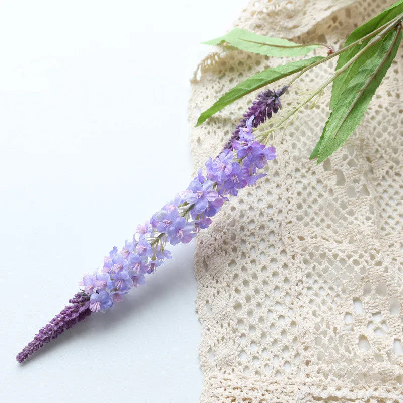 Lavender Simulation Flower for Window Display, Small Fresh Fake Plants, Single Long Pole, Pastoral Home Arrange, Wedding Decor