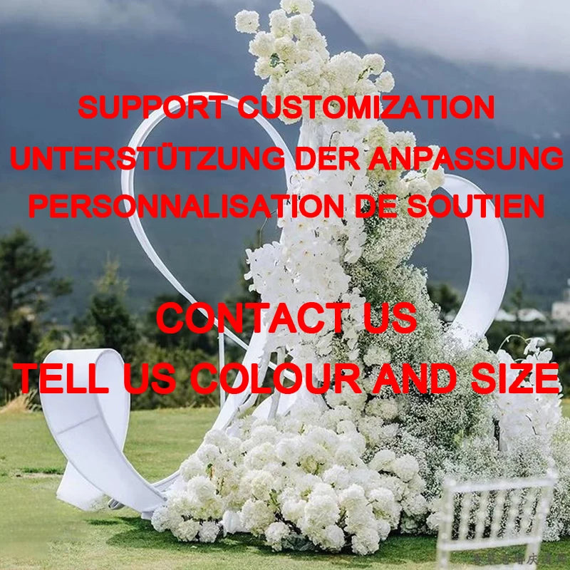 White Baby breath Rose Wedding Backdrop Arch Decor Hanging Flower Row Hyacinth Orchid Event Aisle Floor Floral Arrangement Props