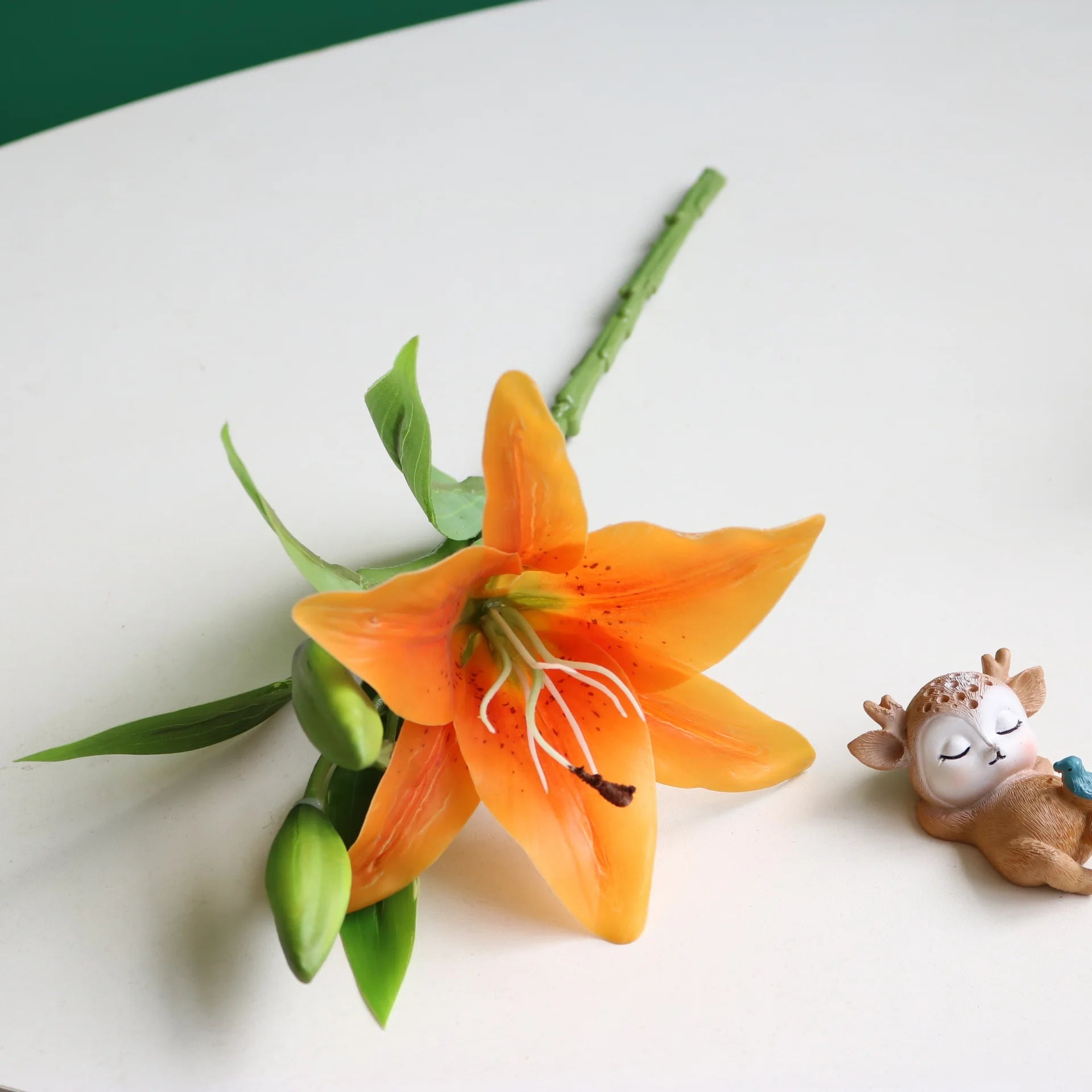 3 Heads Real Touch PVC Artificial Lily Silk Decorative Flower Wedding Decoration Gift Fresh Style Desk Ornaments Floral Arrangem