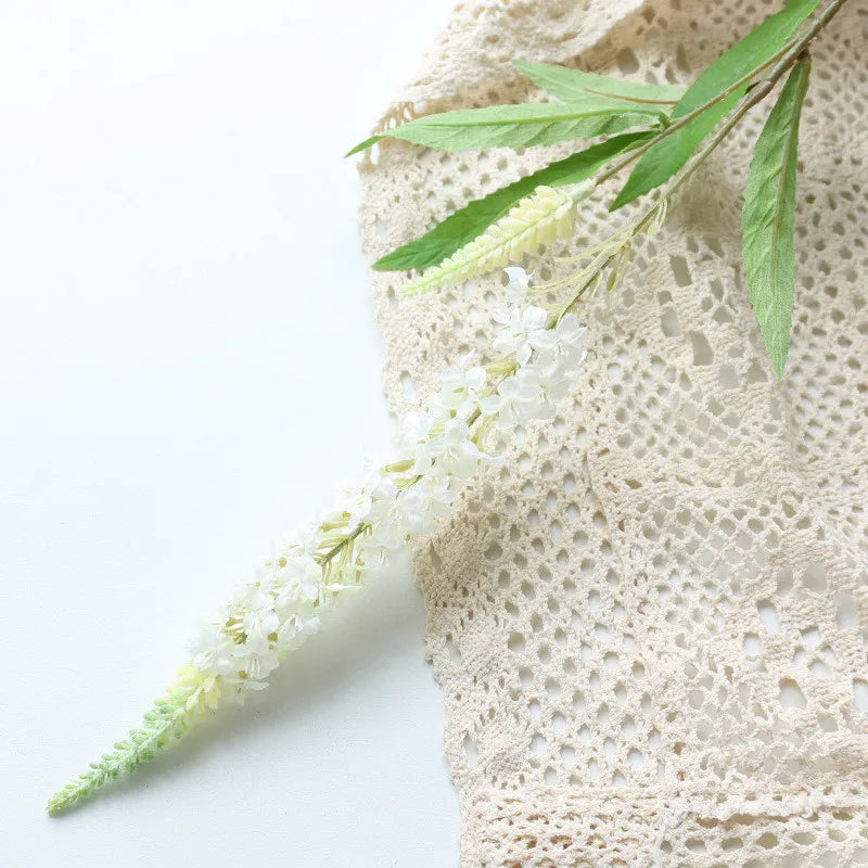 Lavender Simulation Flower for Window Display, Small Fresh Fake Plants, Single Long Pole, Pastoral Home Arrange, Wedding Decor