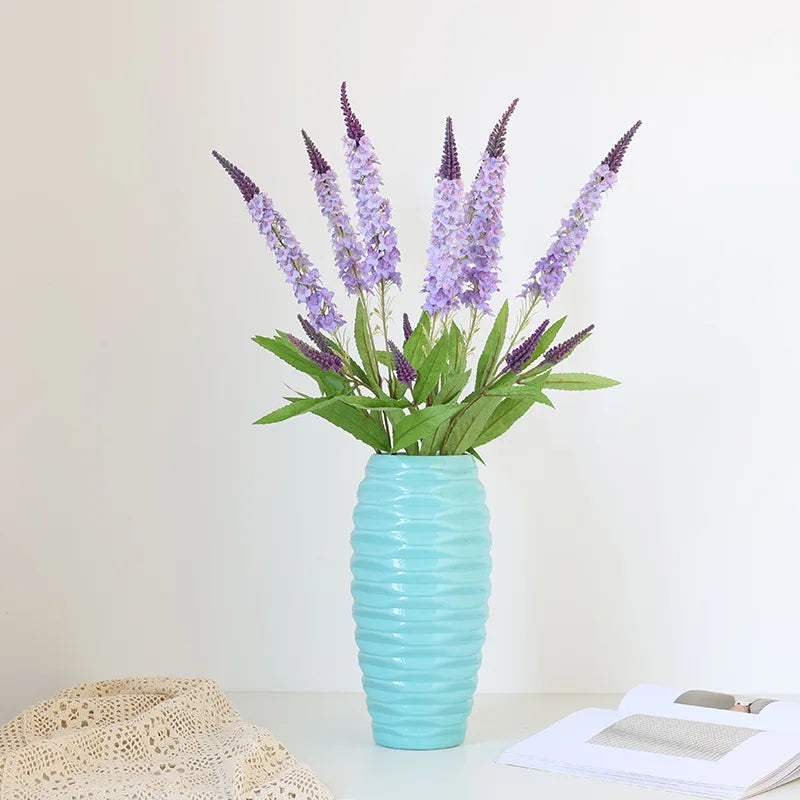 Lavender Simulation Flower for Window Display, Small Fresh Fake Plants, Single Long Pole, Pastoral Home Arrange, Wedding Decor