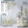 White Baby breath Rose Wedding Backdrop Arch Decor Hanging Flower Row Hyacinth Orchid Event Aisle Floor Floral Arrangement Props