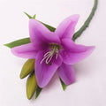 3 Heads Real Touch PVC Artificial Lily Silk Decorative Flower Wedding Decoration Gift Fresh Style Desk Ornaments Floral Arrangem