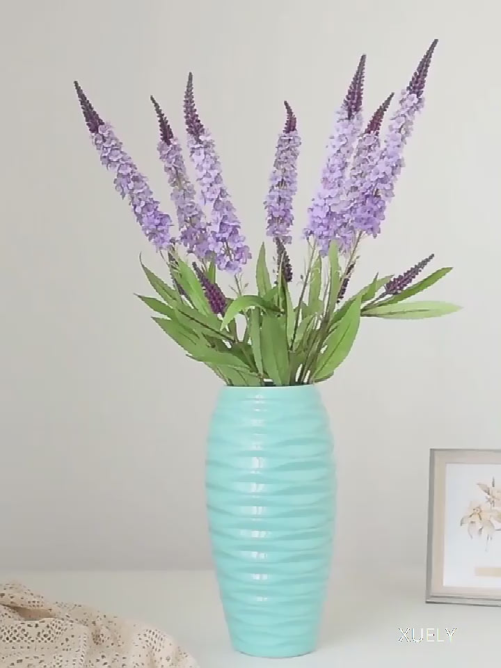 Lavender Simulation Flower for Window Display, Small Fresh Fake Plants, Single Long Pole, Pastoral Home Arrange, Wedding Decor